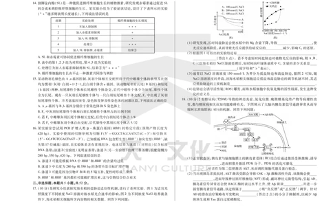 生物天一大联考&middot;2024-2025学年（下）高三第二次四省联考（陕西、山西、青海、宁夏）_2025年5月_天一大联考2024-2025学年（下）高三第二次四省联考（陕西、山西、青海、宁夏）