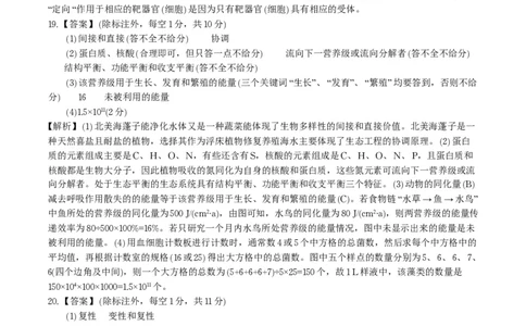 生物答案&middot;2025年9月高三开学联考_2025年9月_250909安徽省皖江名校联盟2026届高三9月开学摸底考试（全科）_生物