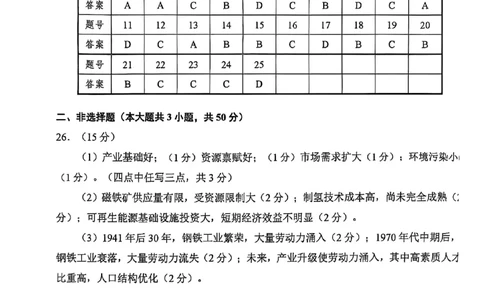 地理试卷答案_2025年4月_250411浙江省绍兴市2025届高三下学期4月二模（全科）_浙江省绍兴市2025届高三下学期4月二模试题地理