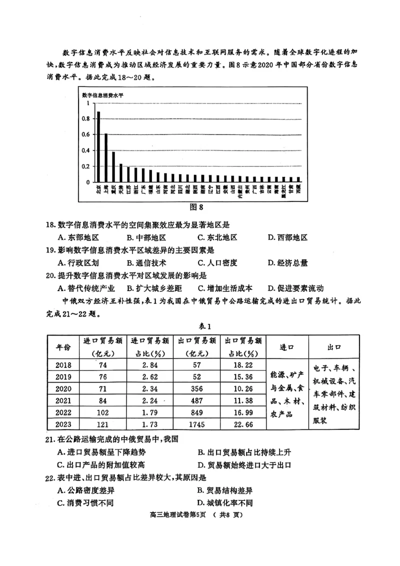 江苏省南京市、盐城市2025届高三下学期一模考试地理+答案_2025年3月_250321江苏省南京市、盐城市2025届高三第一次模拟考试（全科）