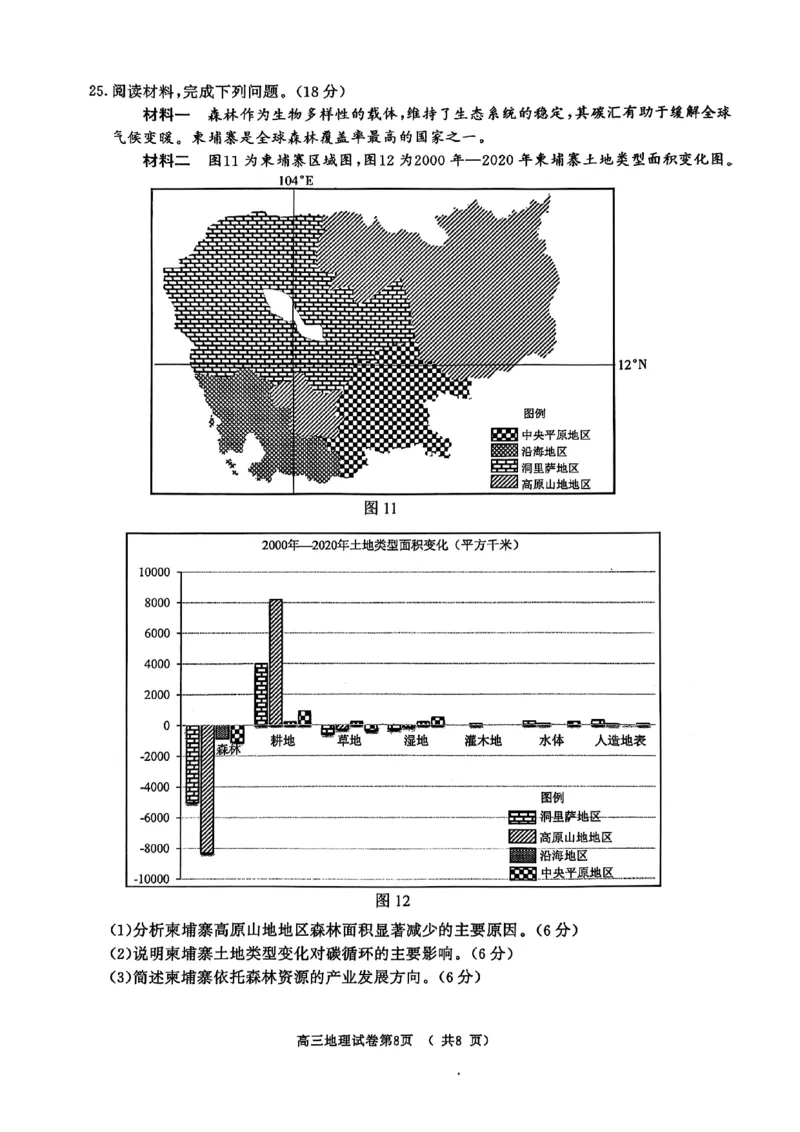江苏省南京市、盐城市2025届高三下学期一模考试地理+答案_2025年3月_250321江苏省南京市、盐城市2025届高三第一次模拟考试（全科）