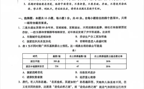 广东省肇庆市肇庆暨汕尾2025届高中毕业班第二次模拟考试期末考-历史试卷_2025年1月_250118广东省肇庆市2025届高中毕业班第二次模拟考试暨汕尾期末考（全科）