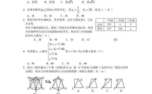 2008年高考数学试卷（理）（广东）（空白卷）_数学历年高考真题_新&middot;PDF版2008-2025&middot;高考数学真题_数学（按试卷类型分类）2008-2025_自主命题卷&middot;数学（2008-2025）