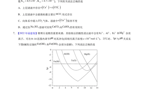 专题62难溶电解质的溶解平衡（原卷卷）_近10年高考真题汇编（必刷）_十年（2014-2024）高考化学真题分项汇编（全国通用）_十年（2014-2023）高考化学真题分项汇编（全国通用）