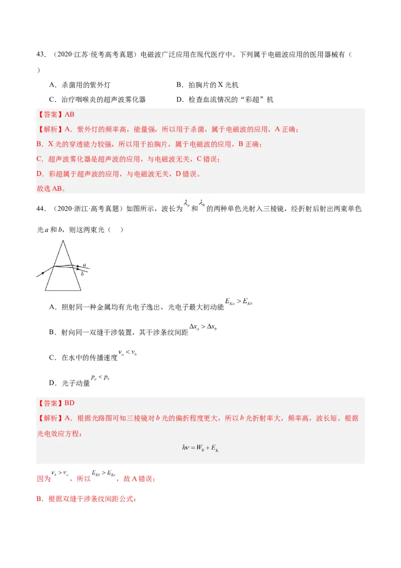 专题64物理光学（解析卷）-十年（2014-2023）高考物理真题分项汇编（全国通用）_近10年高考真题汇编（必刷）_十年（2014-2024）高考物理真题分项汇编（全国通用）