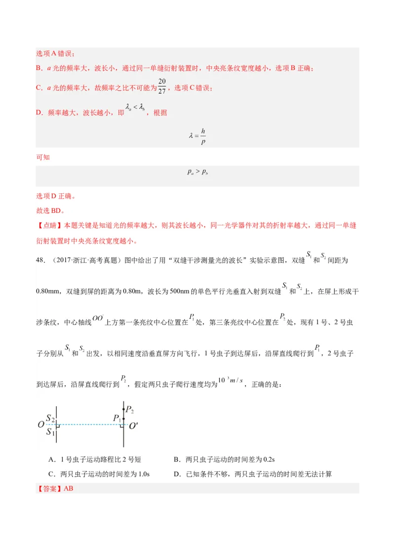 专题64物理光学（解析卷）-十年（2014-2023）高考物理真题分项汇编（全国通用）_近10年高考真题汇编（必刷）_十年（2014-2024）高考物理真题分项汇编（全国通用）