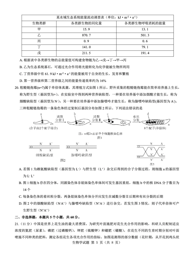 高二名校教研联盟2023-2024学年高二年级6月月考（6.25-26）生物试卷(1)_1多考区联考_0701名校教研联盟2023-2024学年高二年级6月月考