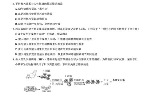 高二名校教研联盟2023-2024学年高二年级6月月考（6.25-26）生物试卷(1)_1多考区联考_0701名校教研联盟2023-2024学年高二年级6月月考