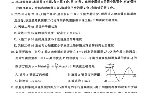 山东省名校考试联盟2025-2026学年高三上学期开学摸底考试物理试题_2025年9月_250907山东省名校考试联盟2025-2026学年高三上学期开学摸底考试（全科）