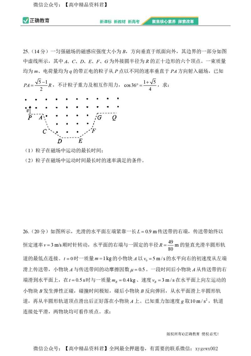 2024届明日之星高考理科综合精英模拟卷新课标卷_2024高考押题卷_72024正确教育全系列_2024明日之星全系列_（新高考）2024《明日之星&middot;高考精英模拟卷》（九科全）各一套