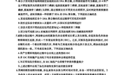 山东省九五高中协作体2025高三年级质量检测（九五联考）生物_2025年5月_250515山东省九五高中协作体2025高三年级质量检测（东营二模）（全科）