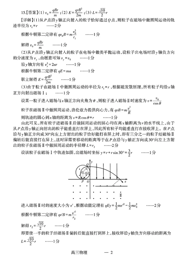 辽宁省协作校2024-2025学年度下学期高三第一次模拟考试物理答案_2025年3月_250328辽宁省协作校2024-2025学年度下学期高三第一次模拟考试（全科）