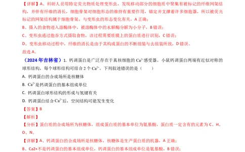 专题01细胞的分子组成-2024年高考真题和模拟题生物分类汇编（教师卷）_近10年高考真题汇编（必刷）_十年（2014-2024）高考生物真题分项汇编（全国通用）