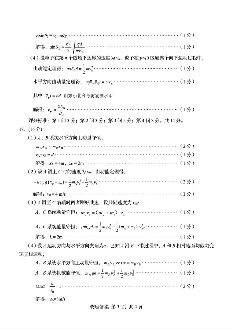 物理答案_2025年3月_250312山东省青岛市2025年高三年级第一次适应性检测（青岛一模）（全科）_山东省青岛市2025年高三年级第一次适应性检测物理