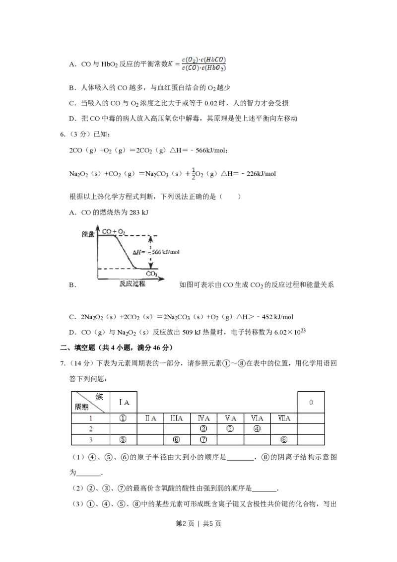 2009年高考化学试卷（天津）（空白卷）_化学历年高考真题_新&middot;PDF版2008-2025&middot;高考化学真题_化学（按年份分类）2008-2025_2009&middot;高考化学真题