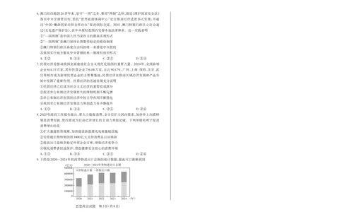山西省思而行2025年高考考前适应性测试（冲刺卷）政治_2025年4月_250416山西省2025年高考考前适应性测试（冲刺卷）（山西省二模）_2025年山西高考省二模（冲刺卷）政治