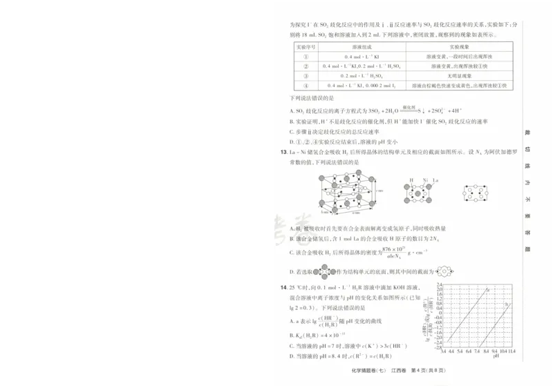 2024《金考卷&middot;高考测评卷》化学A3_2024高考押题卷_12024天星全系列_（新高考）2024《金K卷&middot;高考测评&middot;猜题卷》（语数英）各九套_2024《金考卷&middot;高考测评卷&middot;猜题卷》化学