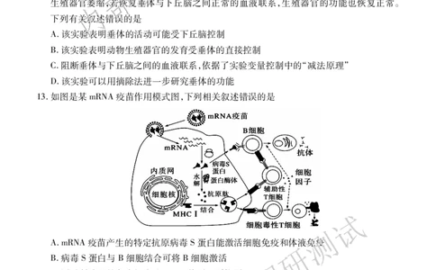 高三生物_2025年1月_2501162025运城市高三第一学期期末调研测试（全科）_生物