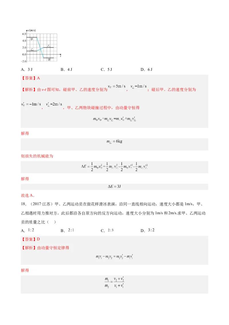 专题28动量守恒定律及其应用（一）（解析卷）-十年（2014-2023）高考物理真题分项汇编（全国通用）_近10年高考真题汇编（必刷）_十年（2014-2024）高考物理真题分项汇编（全国通用）