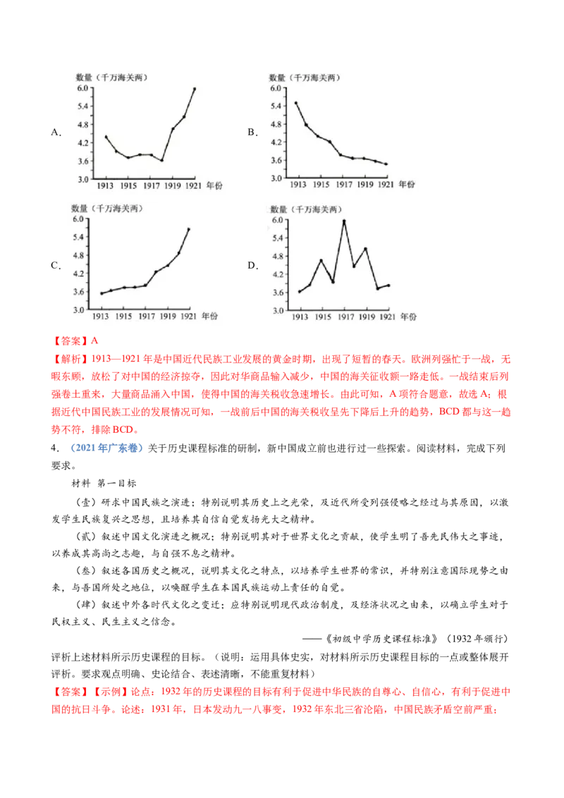 专题06辛亥革命与中华民国的建立（解析卷）_近10年高考真题汇编（必刷）_十年（2014-2024）高考历史真题分项汇编（全国通用）_十年（2014-2023）高考历史真题分项汇编（全国通用）