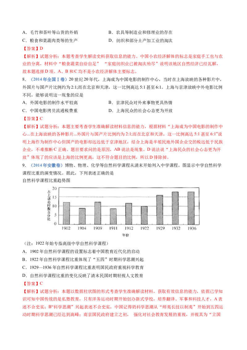 专题06辛亥革命与中华民国的建立（解析卷）_近10年高考真题汇编（必刷）_十年（2014-2024）高考历史真题分项汇编（全国通用）_十年（2014-2023）高考历史真题分项汇编（全国通用）