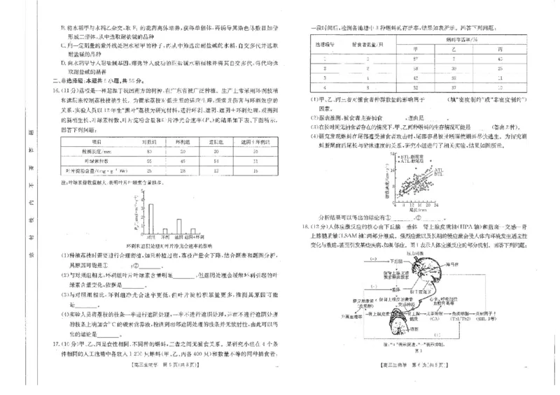 四川省金太阳2025届高三2月开学考试生物试卷+答案_2025年2月_250220四川省金太阳2025届高三2月开学考试（319C）（全科）