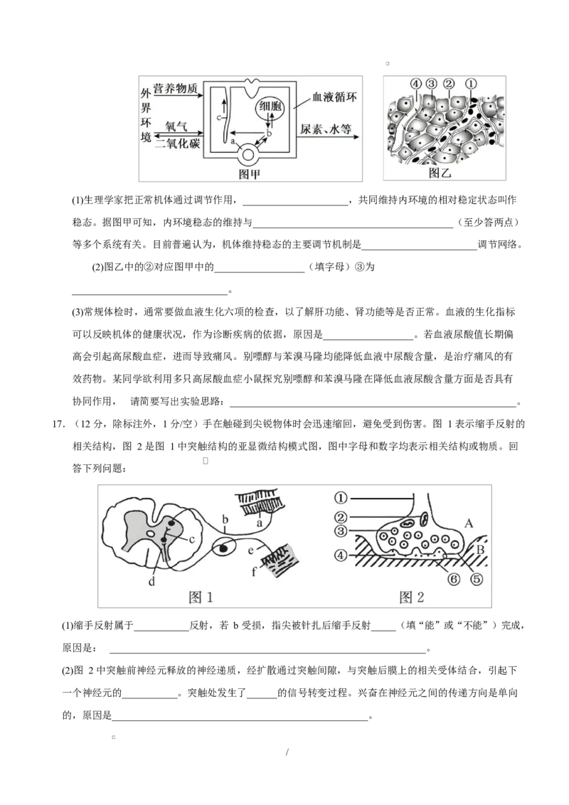 高二生物上学期第一次月考卷（四川专用）（考试版）_1多考区联考试卷_2510142025-2026学年高二生物上学期第一次月考试题