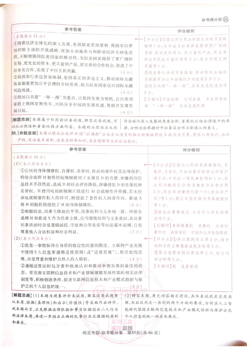 2024-05王后雄史地政解析_2024高考押题卷_22024王hou雄_16王后雄押题_2024年王后雄高考押题预测卷（河北专版）