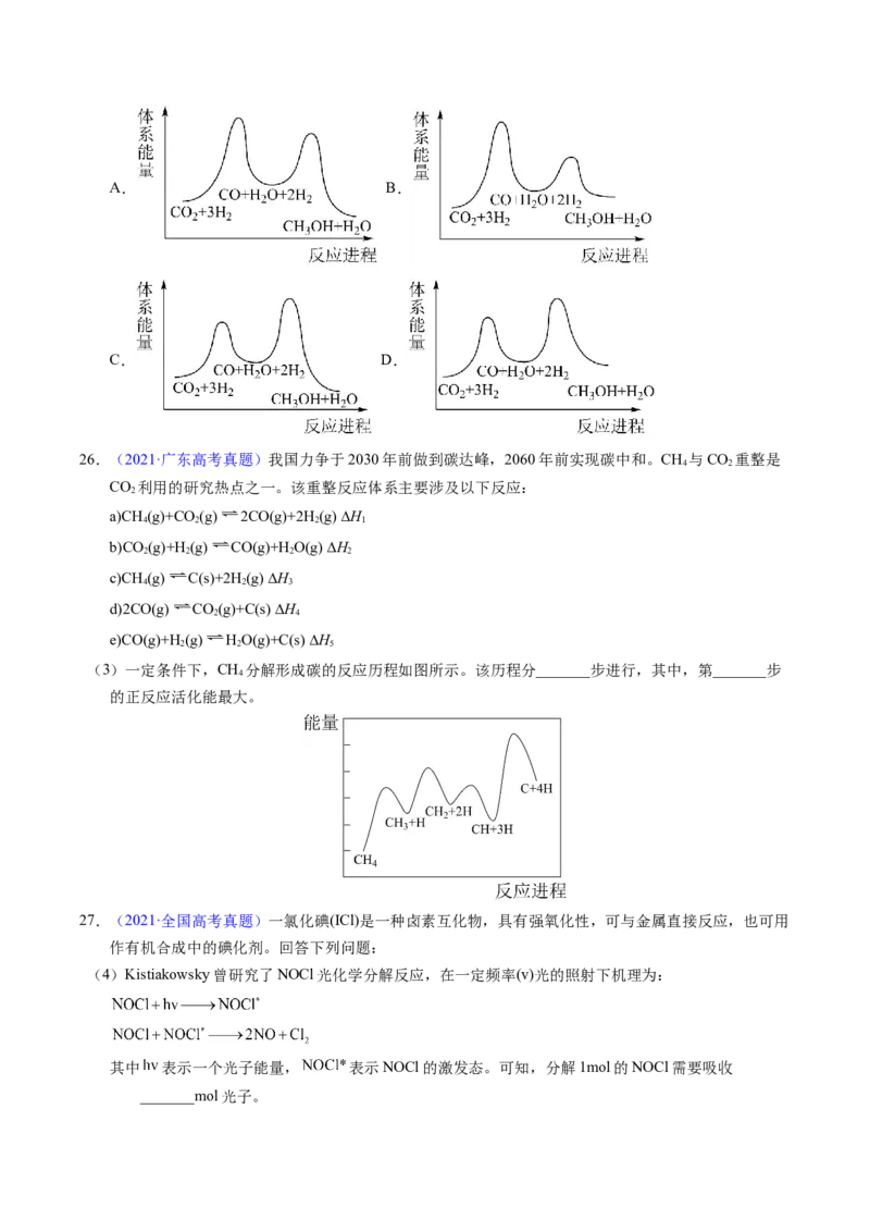 专题44化学反应机理与反应历程（原卷卷）_近10年高考真题汇编（必刷）_十年（2014-2024）高考化学真题分项汇编（全国通用）_十年（2014-2023）高考化学真题分项汇编（全国通用）