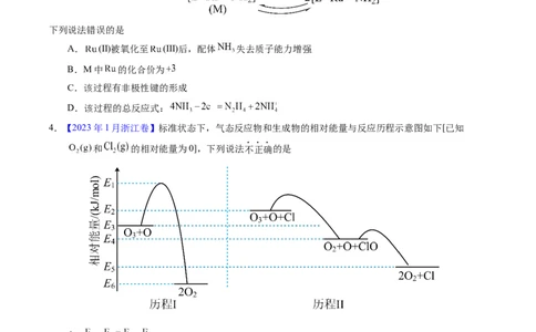 专题44化学反应机理与反应历程（原卷卷）_近10年高考真题汇编（必刷）_十年（2014-2024）高考化学真题分项汇编（全国通用）_十年（2014-2023）高考化学真题分项汇编（全国通用）