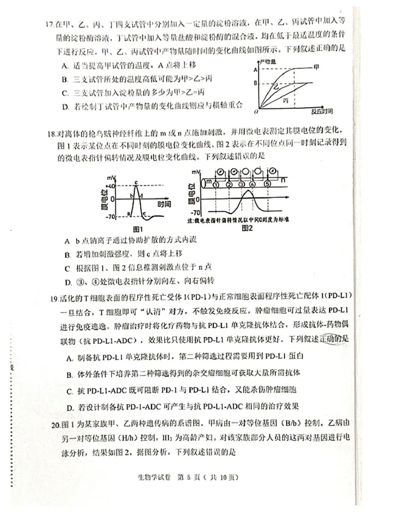 辽宁省大连市2024-2025学年高三上学期期末双基测生物试卷及答案_2025年1月_250116辽宁省大连市2024-2025学年高三1月期末双基测试（全科）