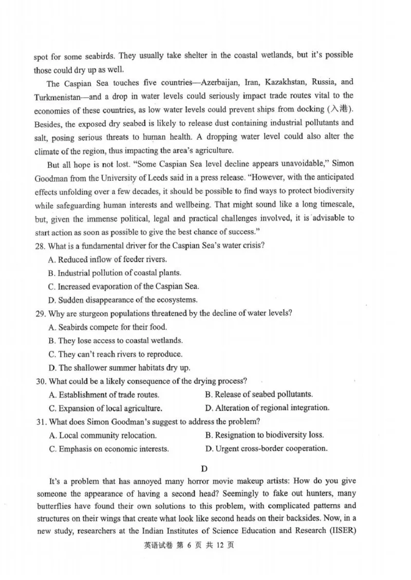 英语试卷_2025年8月_250814湖北省腾云联盟2026届高三上学期开学考试（全科）_湖北省腾云联盟2026届高三上学期开学考试英语