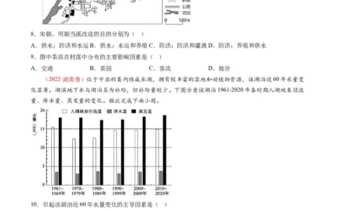 专题05地球上的水-十年（2014-2023）高考地理真题分项汇编（学生卷）_近10年高考真题汇编（必刷）_十年（2014-2024）高考地理真题分项汇编（全国通用）