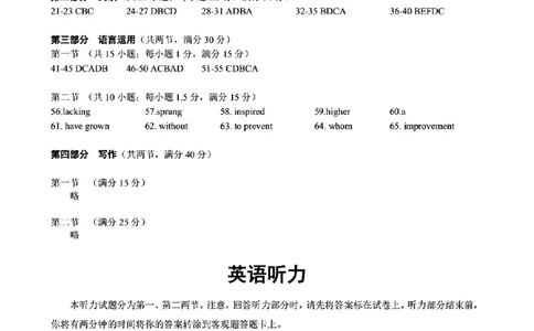 英语答案_2025年5月_250511合肥市2025届高三年级5月教学质量检测（合肥三模）（全科）_合肥市2025届高三年级5月教学质量检测（合肥三模）英语