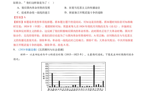 专题07中国成立与新民主主义革命兴起（教师卷）_近10年高考真题汇编（必刷）_十年（2014-2024）高考历史真题分项汇编（全国通用）