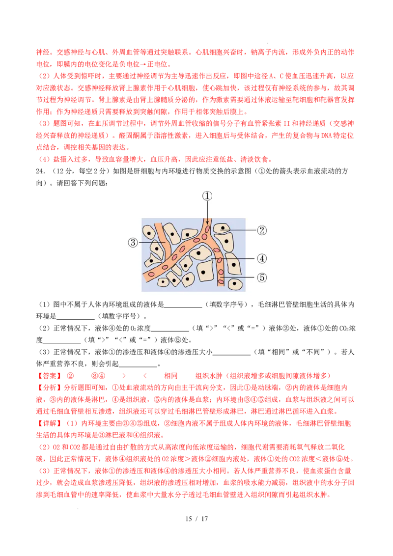 高二生物第一次月考卷（全解全析）（山东专用）_1多考区联考试卷_2510142025-2026学年高二生物上学期第一次月考试题_2025-2026学年高二生物上学期第一次月考（山东专用）Word版含解析