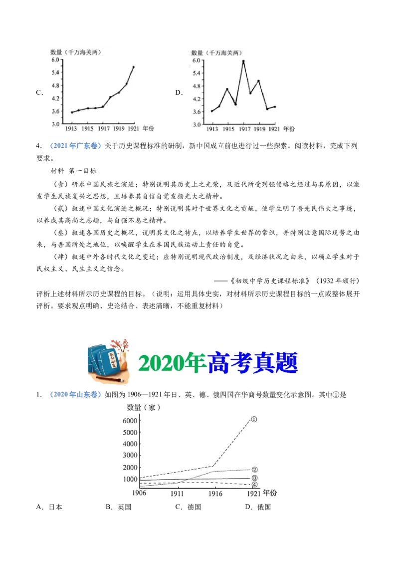 专题06辛亥革命与中华民国的建立（学生卷）_近10年高考真题汇编（必刷）_十年（2014-2024）高考历史真题分项汇编（全国通用）_十年（2014-2023）高考历史真题分项汇编（全国通用）
