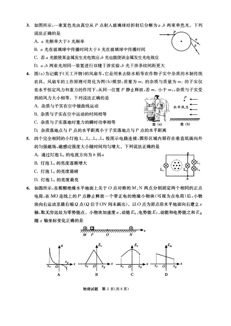 四川省成都市2022级高中毕业班第二次诊断性检测物理_2025年3月_250312四川省成都市2022级高中毕业班第二次诊断性检测（全科）_四川省成都市2022级高中毕业班第二次诊断性检测物理