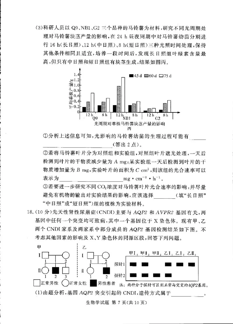 湘豫名校联考2024-2025学年高三下学期第四次模拟考试生物试卷_2025年5月_250527湘豫名校联考2024-2025学年高三下学期第四次模拟考试（全科）