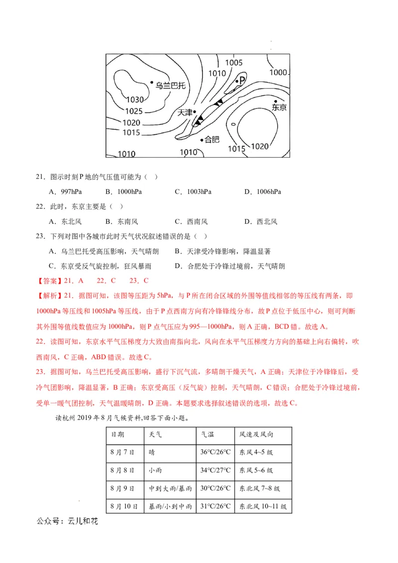 高二地理期中模拟卷（全解全析）（新八省专用）(1)_1多考区联考_1014高二期中模拟卷（新八省专用）黄金卷：2024-2025学年高二上学期期中模拟考试