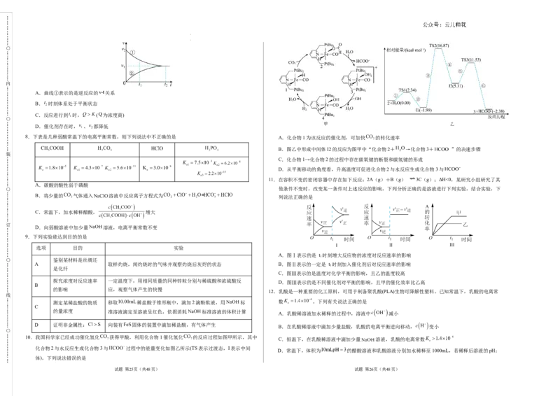 高二化学期中模拟卷（考试版）测试范围：第1章~第3章第2节（人教版2019选择性必修1）A3版(1)_1多考区联考