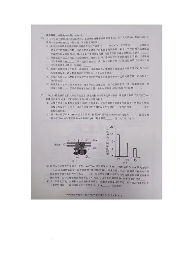 湖北部分名校2025届高三1月联考（云学联盟）生物试题+答案_2025年1月_250121湖北部分名校2025届高三1月联考（云学联盟）