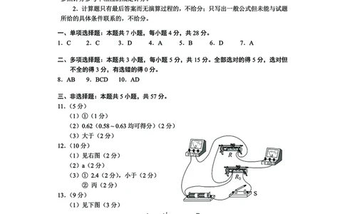 贵州省考试院2025年4月高三年级适应性考试物理答案_2025年4月_250410贵州2025年4月高三年级适应性考试（全科）_贵州2025年4月高三年级适应性考试物理