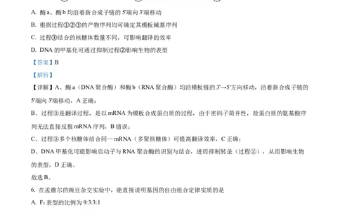 精品解析：河北省唐山市2025-2026学年高三上学期开学生物试题（解析版）_2025年9月_250914河北省唐山市2025-2026学年度高三年级摸底演练（全科）
