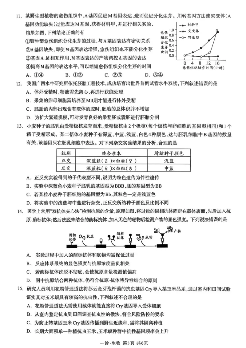 泸州市高2023级第一次教学质量诊断性考试生物学_2025年11月_2511262026届四川省泸州市高三一模（全科）_1209215425_生物