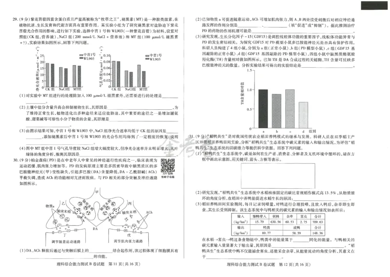2024年天星高考临考预测押题密卷全国版理科卷（理科综合能力测试）_2024高考押题卷_12024天星全系列_@@@天星临考押题密卷汇总重复_2024年tx高考临考押题密卷全国版理科