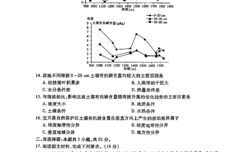 江西稳派1月期末地理+答案_2025年1月_250119江西智慧上进教育稳派联考2025届高三年级上学期期末教学质量质量检测1月联考（全科）