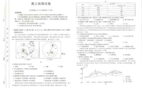 江西省高三金太阳5月三新协同教研共同体考试（25-490C）地理_2025年5月_250510江西省高三金太阳5月三新协同教研共同体考试（25-490C）（全科）