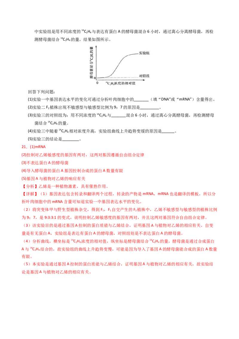 专题06遗传的分子基础（解析卷）_近10年高考真题汇编（必刷）_十年（2014-2024）高考生物真题分项汇编（全国通用）_2023年高考真题和模拟题生物分项汇编（全国通用）