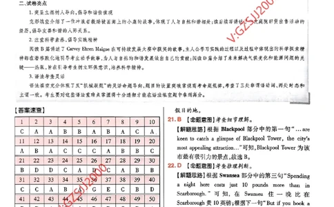 万向思维英语英语参考答案及深度解析_2024高考押题卷_112024高考快递全系列_（新高考）《万向思维&middot;高考快递高考押题卷》8套_万向思维&middot;高考快递高考押题卷8套英语
